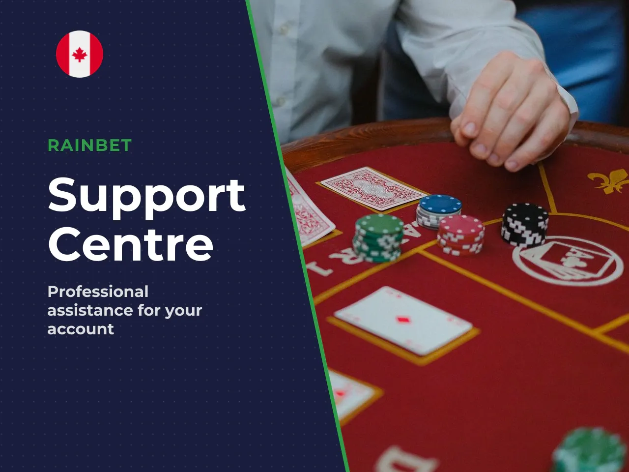 Help Center and Account Sections. Rainbet's